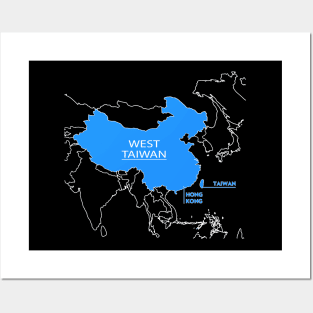 Funny China Map Define China Is West Taiwan Posters and Art